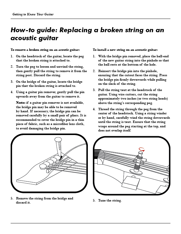 How-to guide: Replacing a broken string on an acoustic guitar